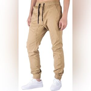 Men's Casual Tan Chinos with Drawstring Size 3XL